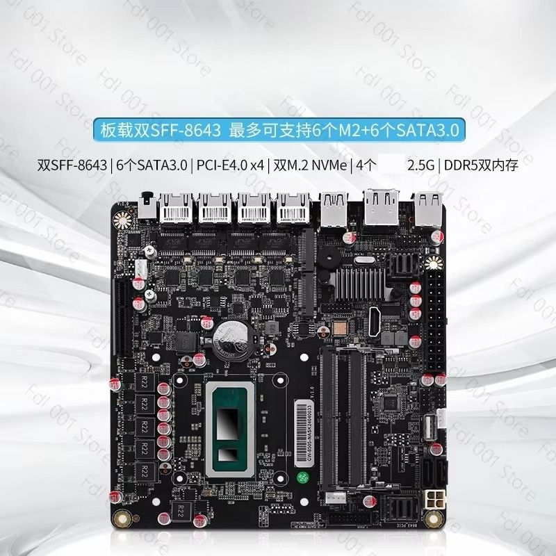 NAS Motherboard N5105 8505 N10 - огляд і ціна Nas Motherboard N100 6 Sata